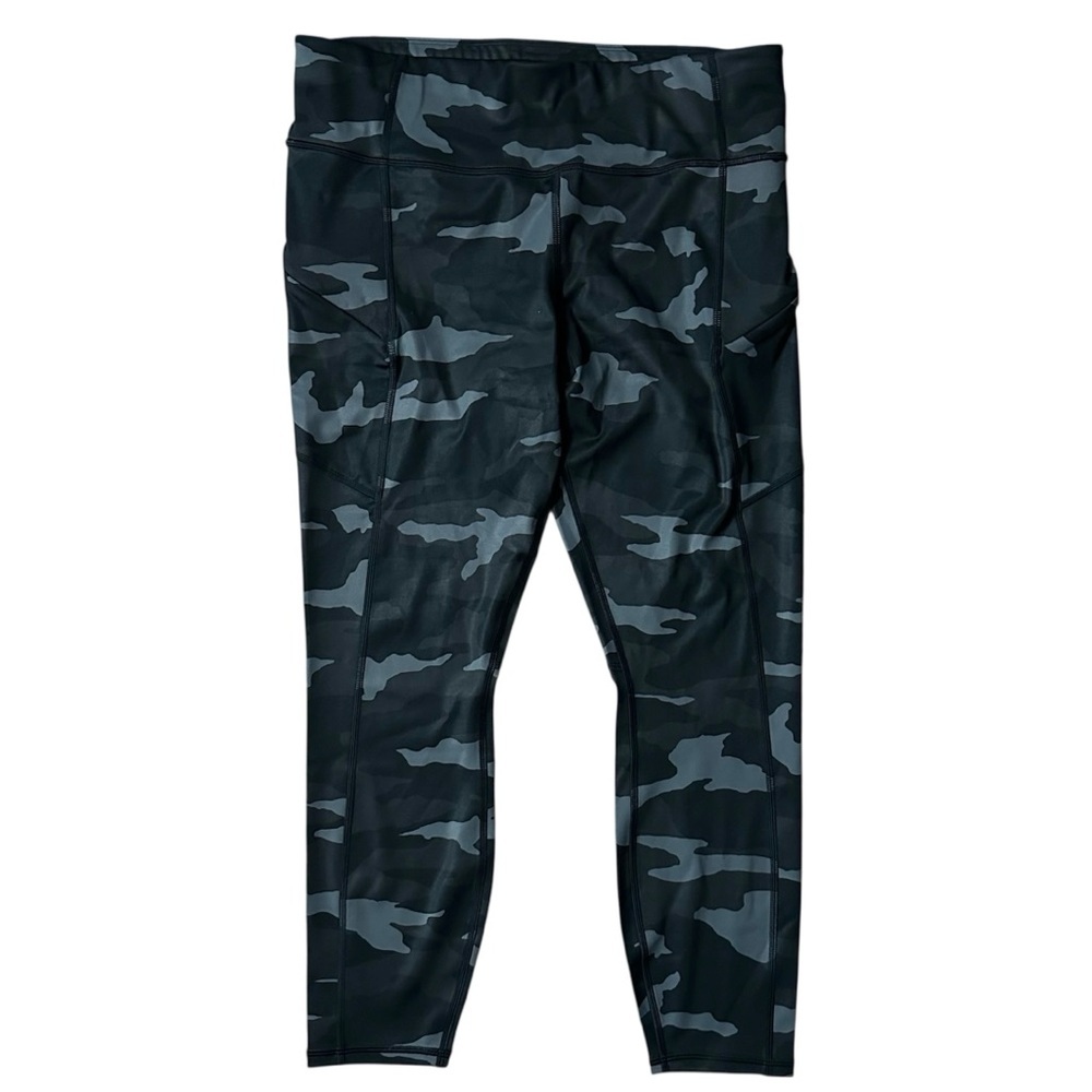 Athleta Camo Contender 7/8 Tight in PowerLift Mid Rise Leggings Black Sz Large